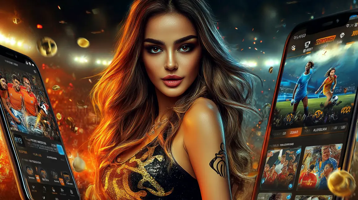A beautiful woman with flowers in her hair is featured on a mobile phone screen, inviting you to enjoy the stunning graphics and immersive games at the 7G777 casino.
